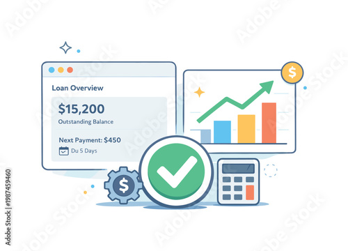 Credit management and loan lifecycle monitoring enabling efficient handling of borrowing, repayment and financial planning in a modern banking environment, a dashboard