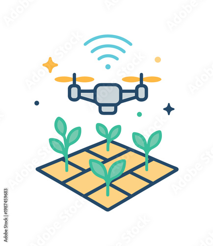 Agricultural technology and smart farming innovation in a modern agritech concept focused on data-driven crop management and efficiency, a field grid pattern paired with