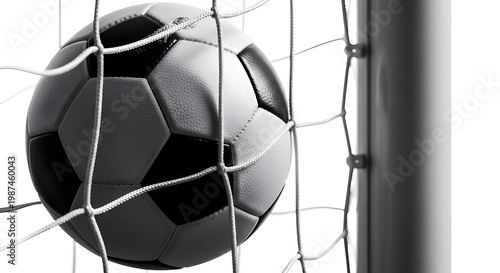A soccer ball successfully goes into the net, signifying a goal