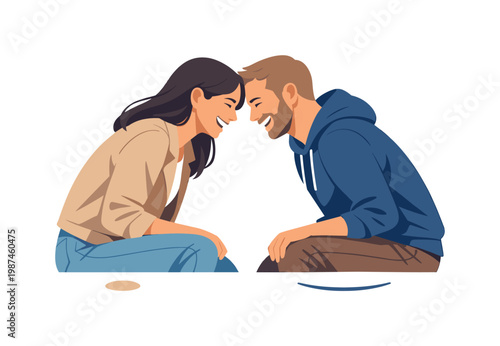 Two friends meeting in a casual urban setting after a long time apart, engaging in relaxed conversation and shared laughter that reflects trust and emotional support in