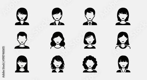 Generic avatar icons representing diverse people profiles for user interfaces.