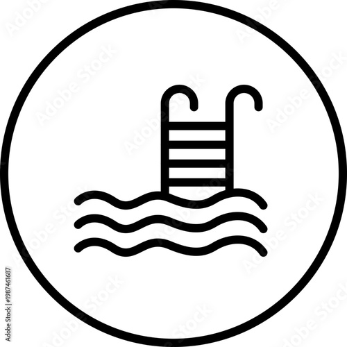 Massage Pool Line Icon, Massage Pool Outline Icon, Massage Pool Simple Icon