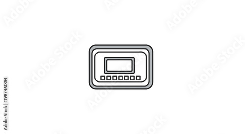 Digital smart home thermostat control panel vector illustration