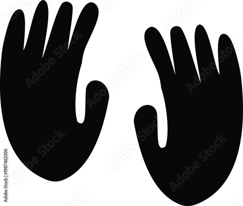 Monkey paw footprint icon set collection group, primate handprint track footprint symbol vector pack, wildlife animal mark, flat and line style black icons isolated on transparent background
