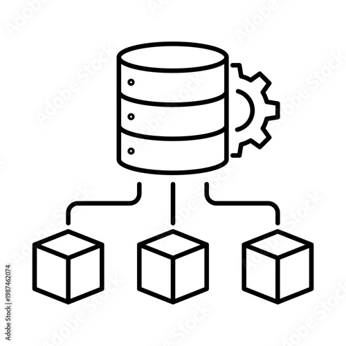 Data Modeling Icon, Structuring Databases and Analytical Frameworks for Accurate Insights, Supporting scalable architecture, relationships, and forecasting