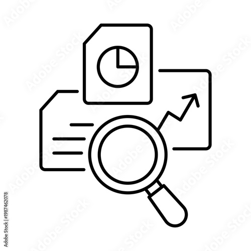 Data Research Icon, Exploring Information and Analytical Findings for Smarter Decisions, Supporting evidence-based planning, discovery, and business strategy