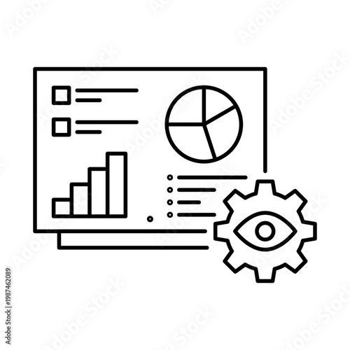 Data Visualization Icon, Presenting Metrics Through Charts and Dashboards for Clarity, Supporting reporting, communication, and faster decisions