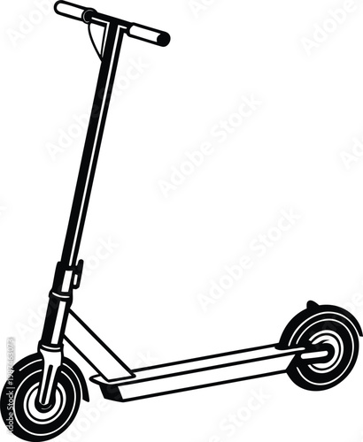Electric Scooter Silhouette Urban Ride Illustration Transparent on White Background