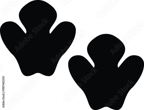 Foto Rhino paw footprint icon set collection group, rhinoceros track footprint symbol
