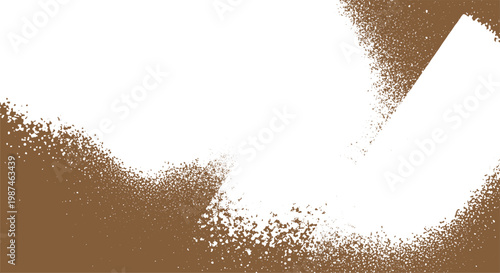 Brown background with white spray paint strokes and texture brush stroke paint effect splatter effect organic shape modern graphic abstract background street art paint stain abstract