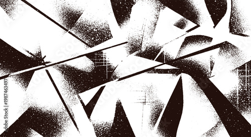 Abstract geometric composition with sharp angles and grainy texture abstract background modern background design background graphic background art background chaos background fragmented