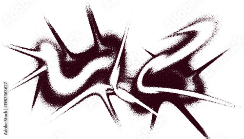 Spiky abstract grunge design with reddish-brown spray paint drips street art brush stroke hand drawn paint splash grunge background modern background texture background graphic background