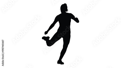 Silhouette of a woman mid kick showcasing athletic movement and dynamic pose