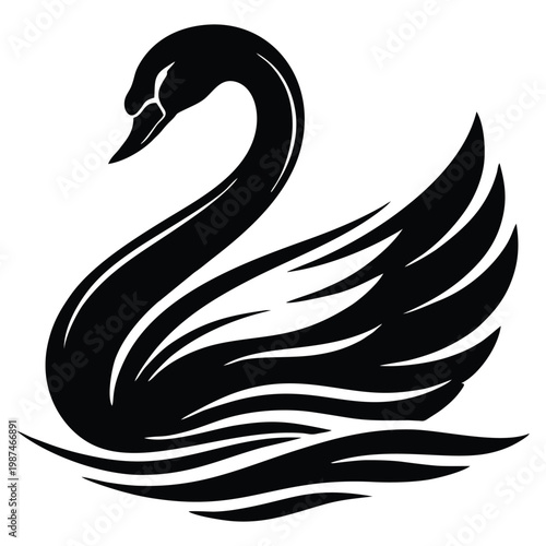 Majestic Falcon Head Mascot Vector Illustration Bold Black and White Bird of Prey Symbol