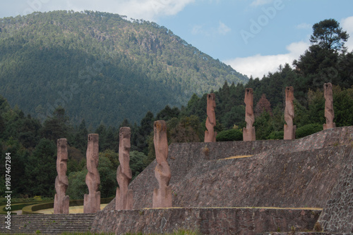 archaeological site in the middle of a wooded area
