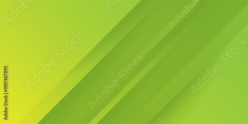 Abstract green diagonal papercut shadow and light background color shape. gradient green and yellow background.