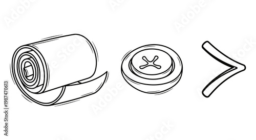 A minimalist vector illustration of a roll of tape being unwound and applied