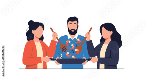 Diverse Group Sharing Delicious Food at a Social Gathering