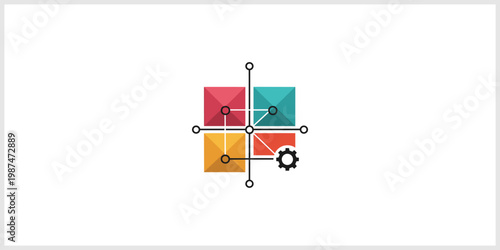 Modular Grid System with Gear Icon for Settings and Customization