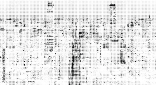 Abstract grunge texture with halftone dots and distressed dark smudges overlay for creative design backgrounds.