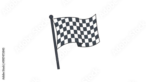 Checkered Racing Flag Illustration for Victory Success