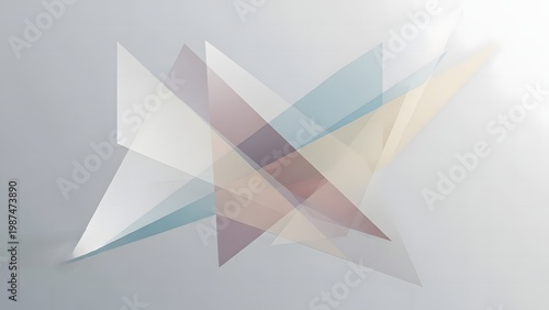 Abstract Geometric Overlap Background with Pastel Triangles