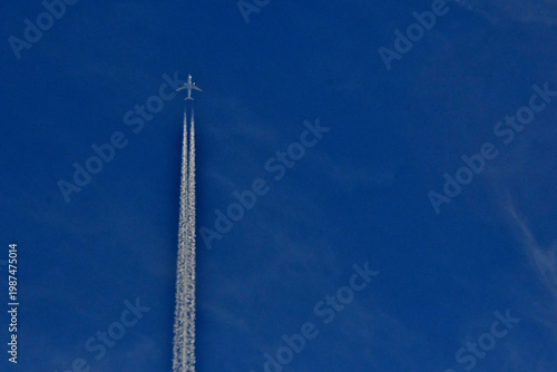 Contrail on left side of field of view 