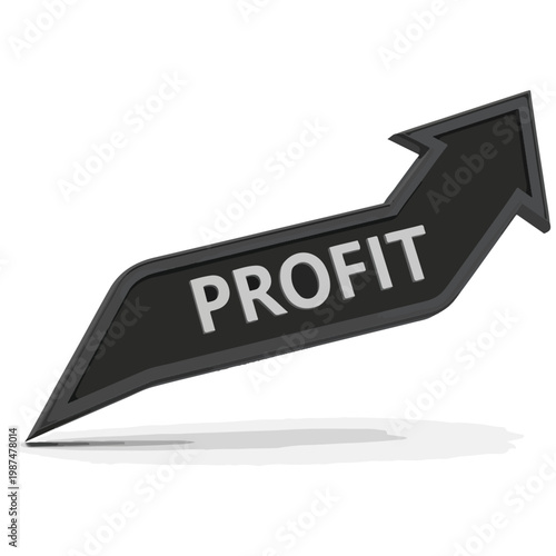 Upward Profit Arrow Flat Vector Business Graphic