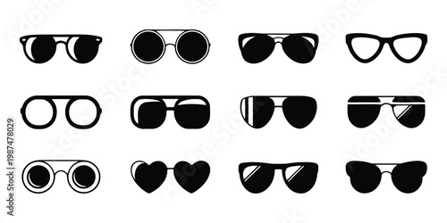 sunglass icon silhouette vector illustration
