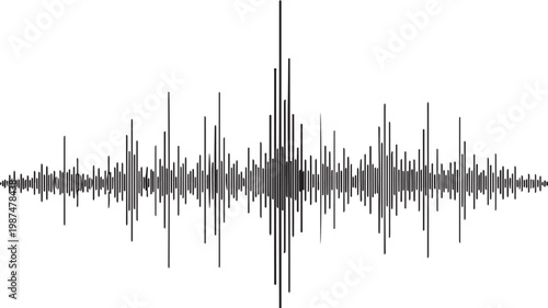 Abstract waveform visualization a black and white sound wave representation