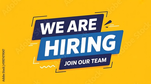 Hiring sign, recruitment banner, job vacancy, employment opportunity, team recruitment