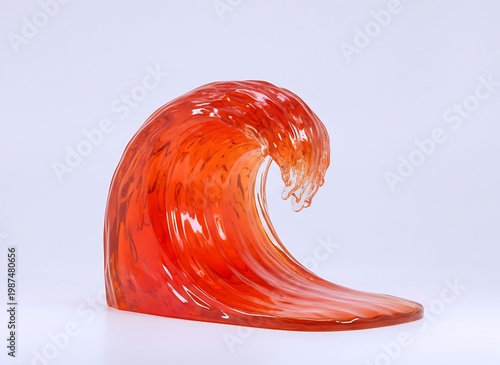 Glossy Abstract Liquid Wave Sculpture Dynamic Flow Concept High Impact Visual