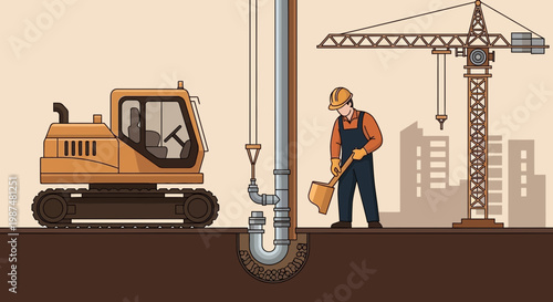 Construction and Infrastructure: A Detailed Illustration of Building and Development