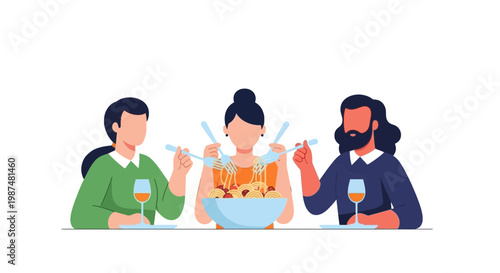 Group of Friends Enjoying a Social Dinner with Drinks