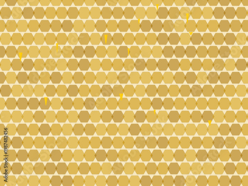 Honeycomb Honey Drip Hexagon Pattern Background