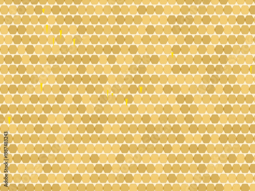 Honeycomb Drip Pattern Hexagon Honey Background
