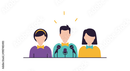 Group of People Engaged in a Podcast or Interview Session