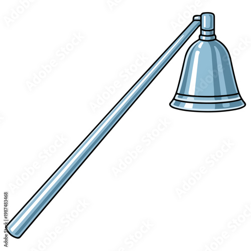Light Blue Candle Snuffer Cartoon Vector Illustration