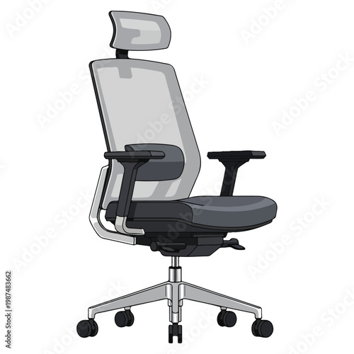 modern ergonomic office chair vector illustration