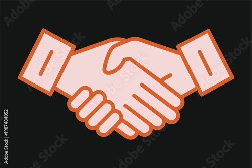 Simple outline handshake gesture isolated on white background vector design