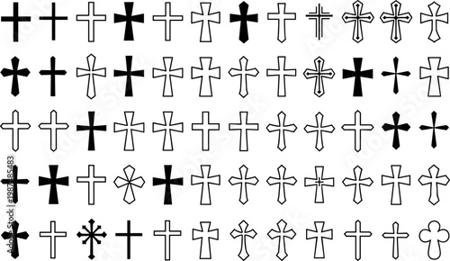 hand-drawn black plus and cross symbols grid pattern on white background for medical or mathematical design