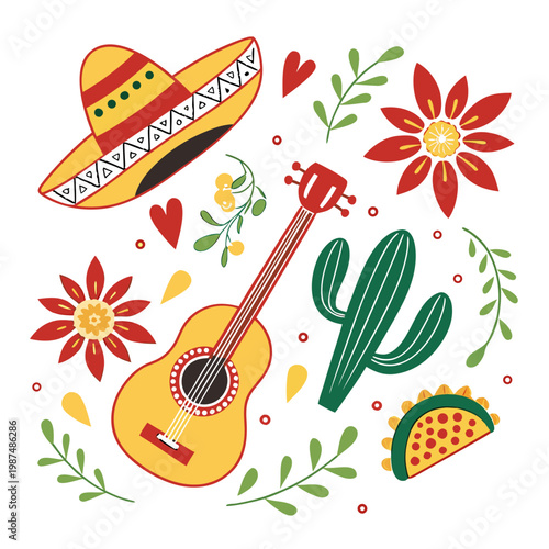 Cinco de Mayo Mexican Symbols Collection