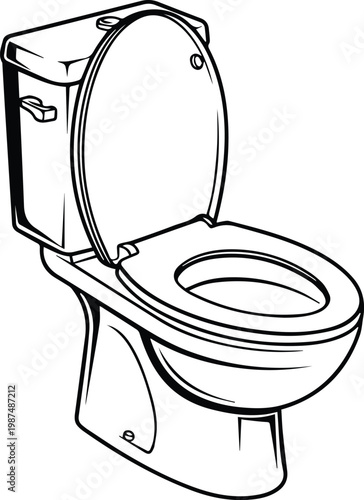 toilet commode icons in various styles on transparent background