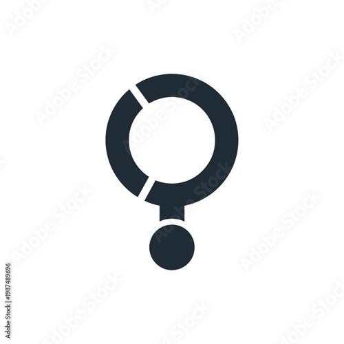 Abstract dark blue question mark symbol on white background