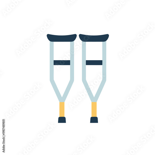 Pair of Underarm Crutches, Medical Equipment for Mobility Support, Rehabilitation Aid