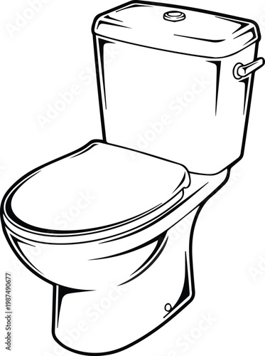 toilet commode icons in various styles on transparent background