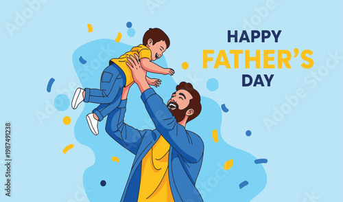 Happy father's day a loving dad and child moment