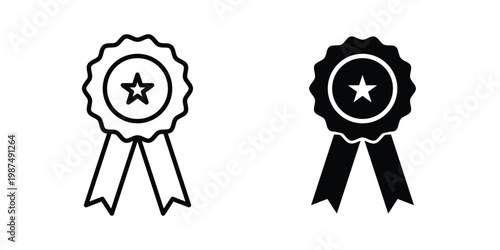 Accreditation icon vector graphic clipart and line art style set