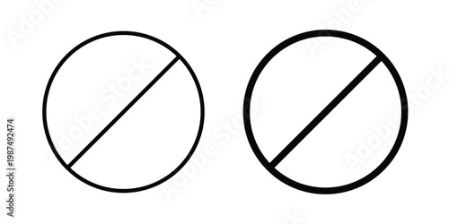 Ban Sign vector graphic clipart and line art style set