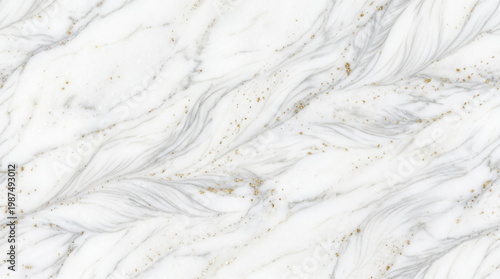 White marble texture with elegant grey veins and gold glitter art